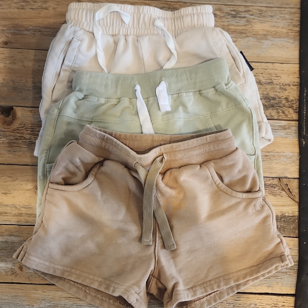Little Bipsy Tan, Green,  Cream Casual Shorts